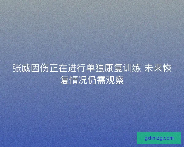 张威因伤正在进行单独康复训练 未来恢复情况仍需观察